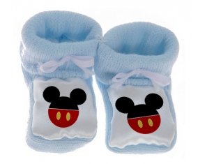 Chausson bébé Disney Mickey short rouge de couleur Bleu