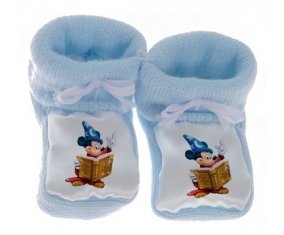 Chausson bébé Disney Mickey magicien livre de magie de couleur Bleu