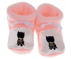 Chausson bébé Batman kids logo de couleur Rose