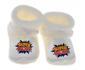 Chausson bébé Super DADY de couleur Blanc