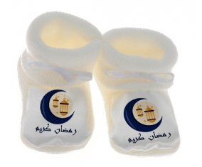 Chausson bébé Islam ramadhan kareem design-2 de couleur Blanc