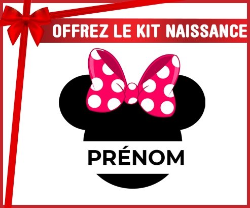 kit naissance bébé personnalisé Disney Minnie Nœud rose pois blancs avec prénom
