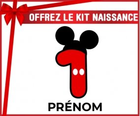 kit naissance bébé personnalisé Disney Mickey Numéro 1 avec prénom