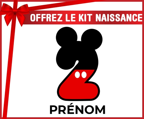 kit naissance bébé personnalisé Disney Mickey Numéro 2 avec prénom