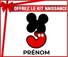 kit naissance bébé personnalisé Disney Mickey Numéro 3 avec prénom