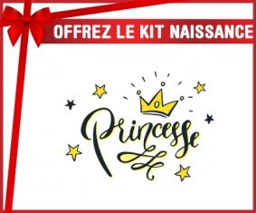kit naissance bébé personnalisé Couronne jaune étoile princesse design-1