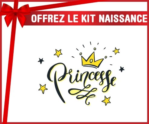 kit naissance bébé personnalisé Couronne jaune étoile princesse design-1