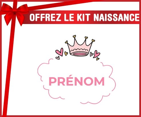 kit naissance bébé personnalisé Couronne rose bulle cœur avec prénom