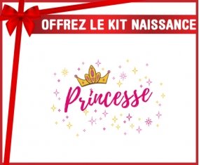 kit naissance bébé personnalisé Couronne jaune princesse