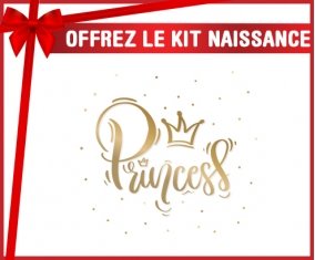kit naissance bébé personnalisé Couronne dorée princesse