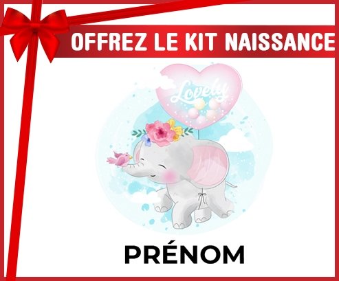 kit naissance bébé personnalisé Bébé éléphant lovely avec prénom