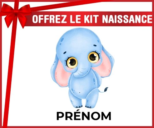 kit naissance bébé personnalisé Bébé éléphant avec prénom