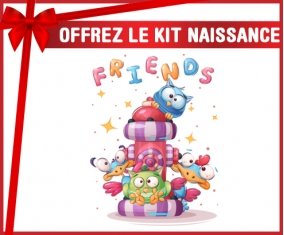 kit naissance bébé personnalisé Animaux rigolos Friends
