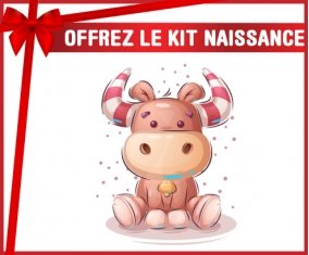 kit naissance bébé personnalisé Animaux rigolos Taureau