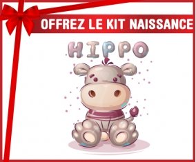 kit naissance bébé personnalisé Animaux rigolos Hippo