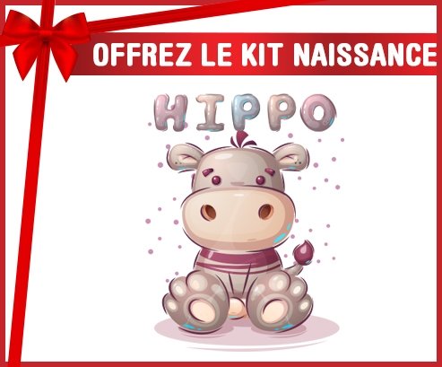 kit naissance bébé personnalisé Animaux rigolos Hippo