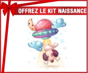 kit naissance bébé personnalisé Animaux rigolos Secoupe volente chien