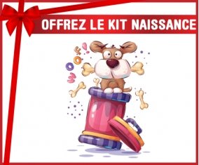 kit naissance bébé personnalisé Animaux rigolos Woof !