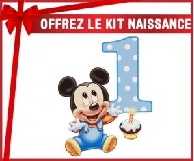 kit naissance bébé personnalisé Disney Mickey Numéro 1 anniversaire