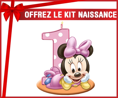 kit naissance bébé personnalisé Disney Minnie Numéro 1 anniversaire