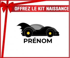 kit naissance bébé personnalisé Batmobile design-1 avec prénom