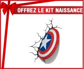 kit naissance bébé personnalisé Bouclier Captain America casse le mur