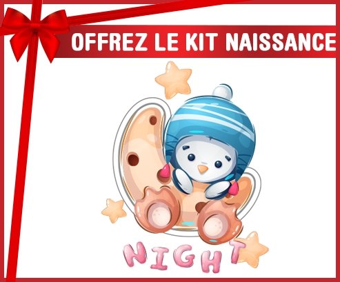 kit naissance bébé personnalisé Animaux rigolos Pinguin Night