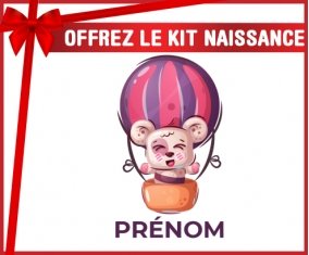 kit naissance bébé personnalisé Animaux rigolos Ballon et ours avec prénom