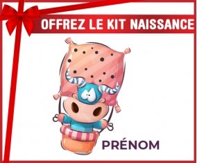 kit naissance bébé personnalisé Animaux rigolos Taureau avec prénom