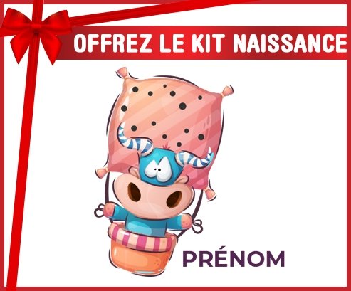 kit naissance bébé personnalisé Animaux rigolos Taureau avec prénom