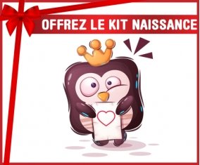 kit naissance bébé personnalisé Animaux rigolos Pinguin lettre cœur