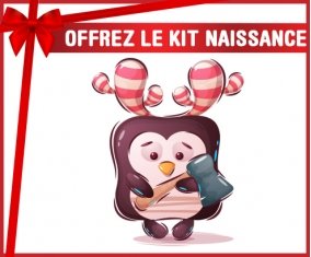 kit naissance bébé personnalisé Animaux rigolos Pinguin marteau