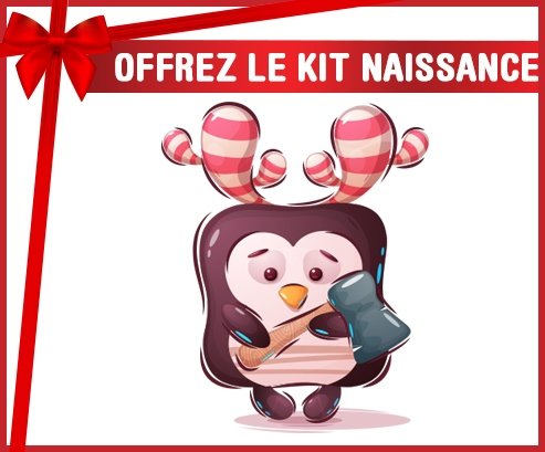 kit naissance bébé personnalisé Animaux rigolos Pinguin marteau