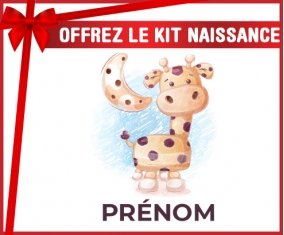 kit naissance bébé personnalisé Animaux rigolos Girafe