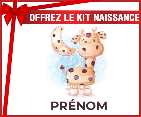kit naissance bébé personnalisé Animaux rigolos Girafe