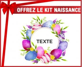 kit naissance bébé personnalisé Oeuf de Pâques design-1 avec texte