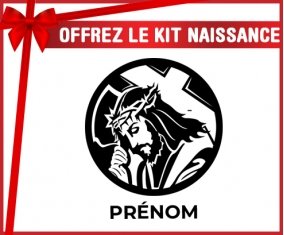 kit naissance bébé personnalisé Jesus Christ design-2 avec prénom