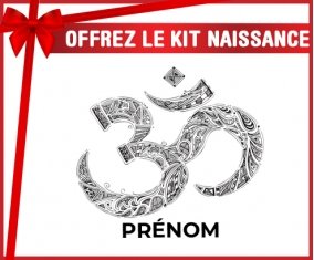 kit naissance bébé personnalisé Om aum sanskrit design-2 avec prénom