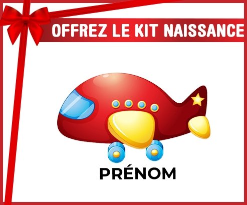 kit naissance bébé personnalisé Jouet toys Avion design-2 avec prénom