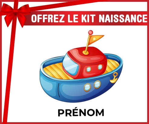 kit naissance bébé personnalisé Jouet toys bateau design-4 avec prénom