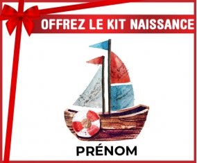 kit naissance bébé personnalisé Peinture bateau avec prénom