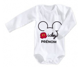 Body bébé Disney Mickey short avec prénom taille 3/6 mois manches Longues