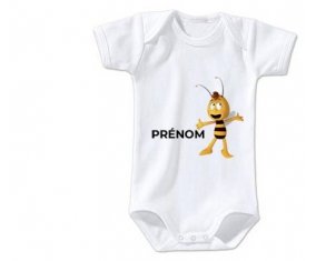 Body bébé Willy l'abeille avec prénom taille 3/6 mois manches Courtes