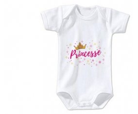 Body bébé Couronne jaune princesse taille 3/6 mois manches Courtes