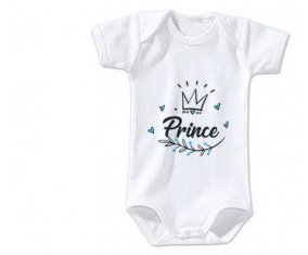 Body bébé Couronne noire prince taille 3/6 mois manches Courtes