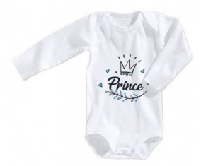 Body bébé Couronne noire prince taille 3/6 mois manches Longues