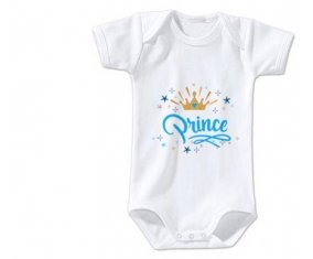Body bébé Couronne jaune étoile prince design-2 taille 3/6 mois manches Courtes