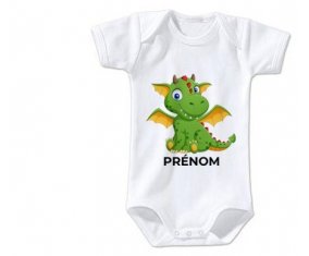 Body bébé Dragon design-2 avec prénom taille 3/6 mois manches Courtes