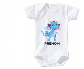 Body bébé Dragon design-3 avec prénom taille 3/6 mois manches Courtes