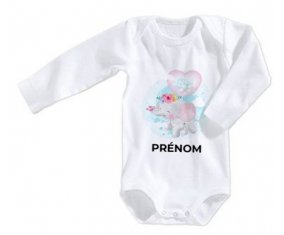 Body bébé Bébé éléphant lovely avec prénom taille 3/6 mois manches Longues